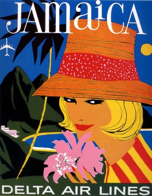 Delta Air Lines Vintage Poster for Jamaica